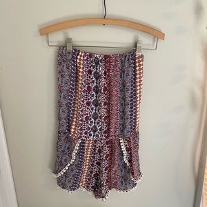 strapless boho romper